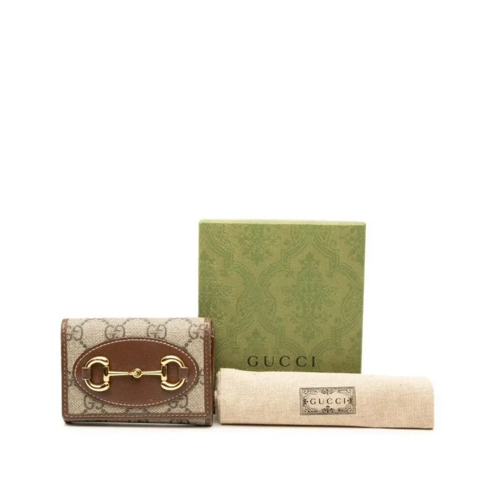 Gucci GG Supreme Horsebit Trifold Wallet